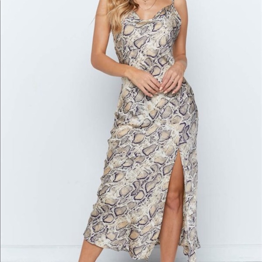 NWT LF Paper Hearts snake silk dress - Picture 2 of 4